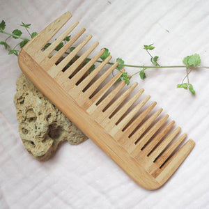 Bamboo Wide Tooth Hair Comb 2-pack