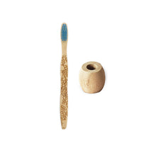 Load image into Gallery viewer, Bamboo Toothbrush + Bamboo Toothbrush Stand
